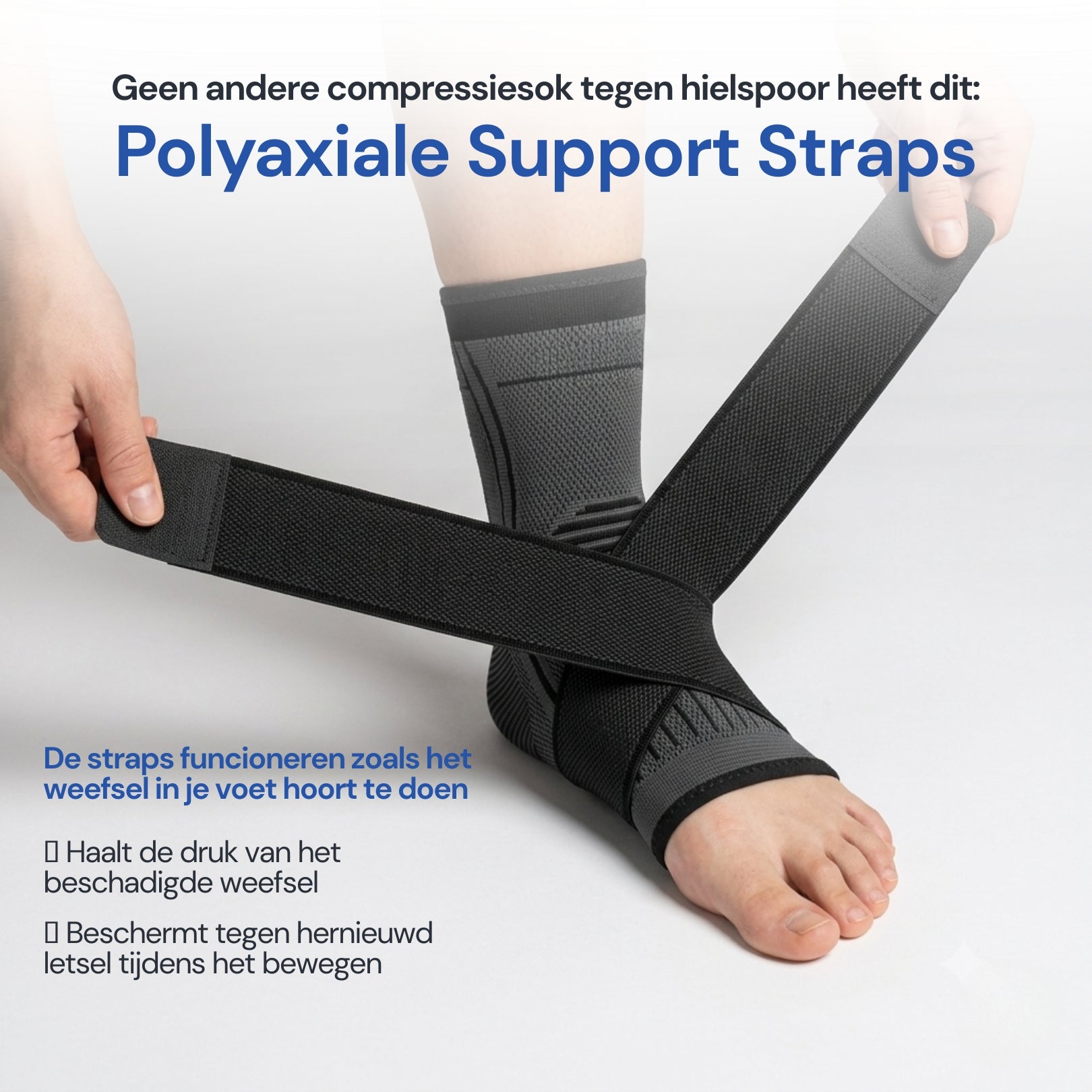 Compressiebrace met Support Straps tegen hielspoor