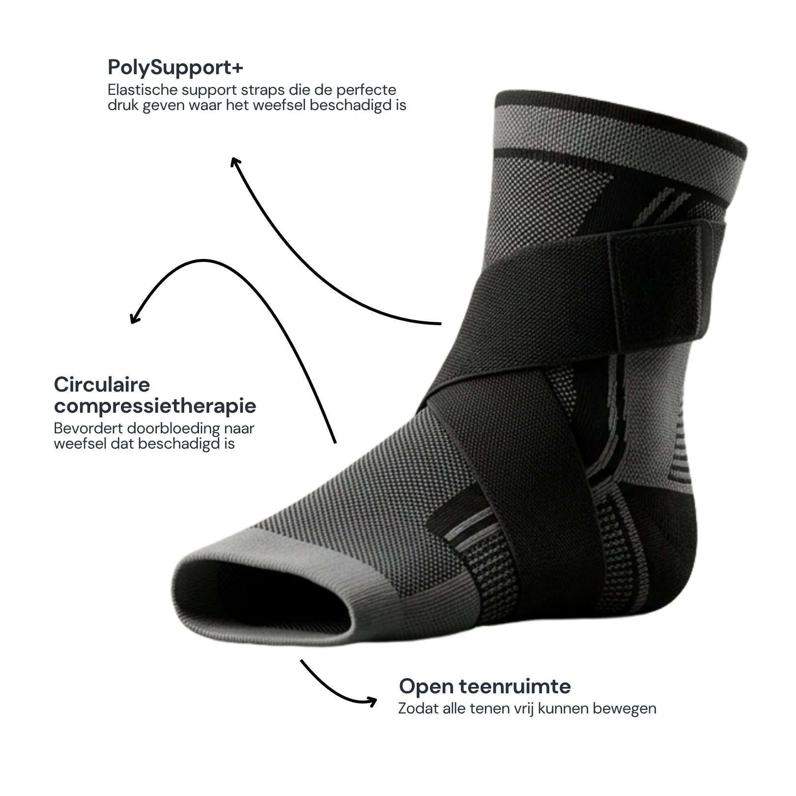 Compressiebrace met Support Straps tegen hielspoor